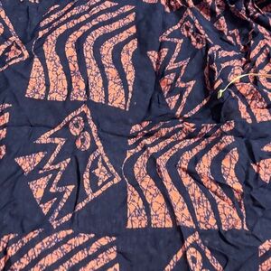 Women’s Navy and Coral Geometric Swim Sarong from Guam